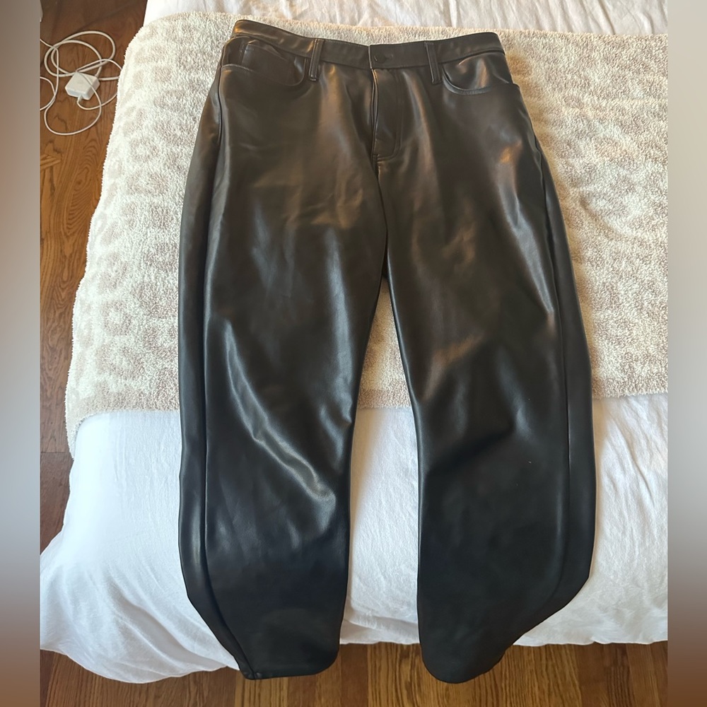 Abercrombie black vegan leather pants (tall length)